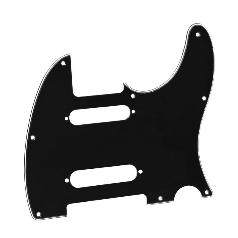 FLEOR 3Ply Black 8 Hole Guitar TL Pickguard Plate with Mounting Screws Fit TL Pickguard Replacement (2 Single Coil Pickup Holes) - Image 3